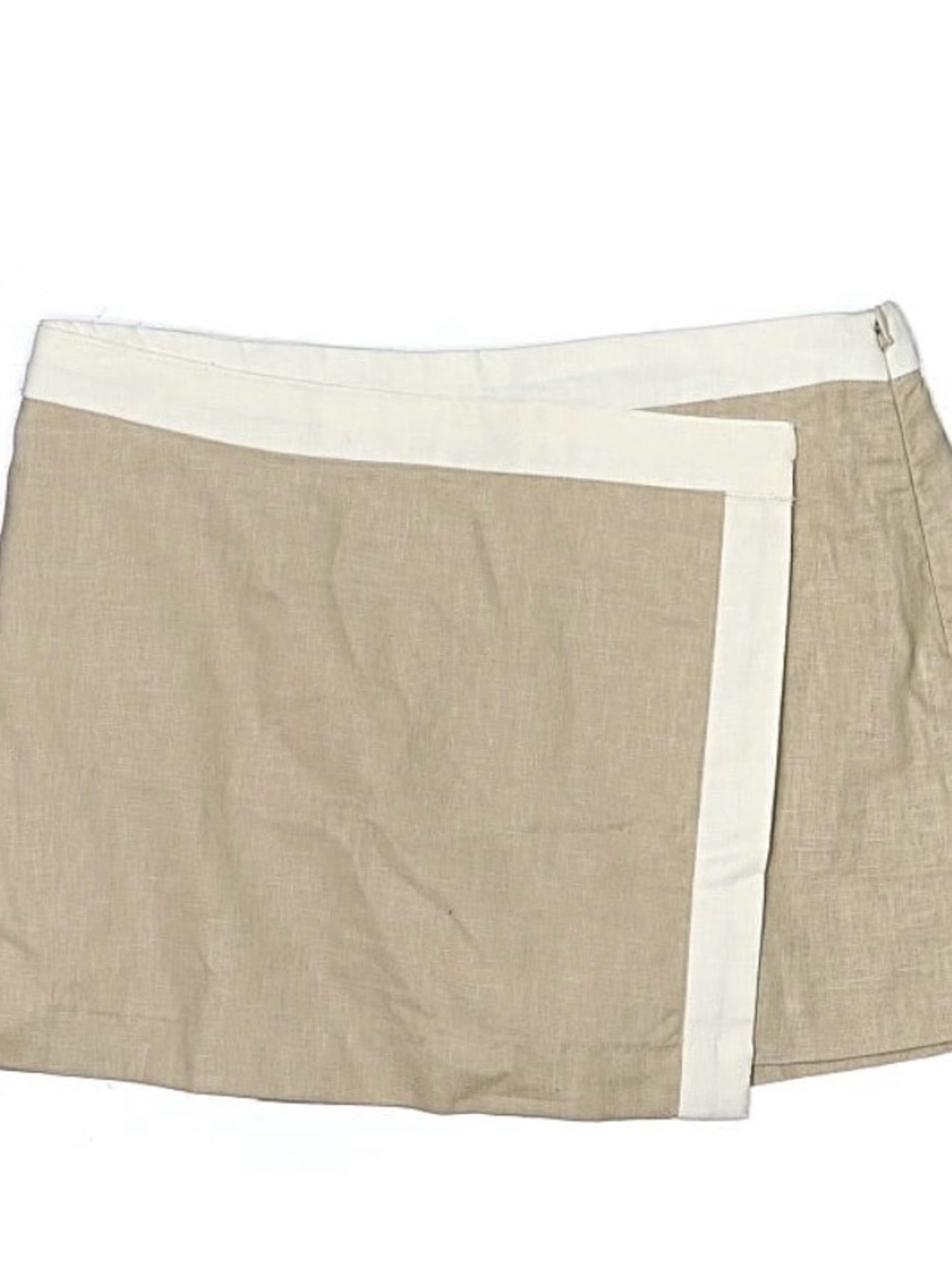 NWT Abercrombie & Fitch Two-Tone Linen Skirt - Cream & Tan